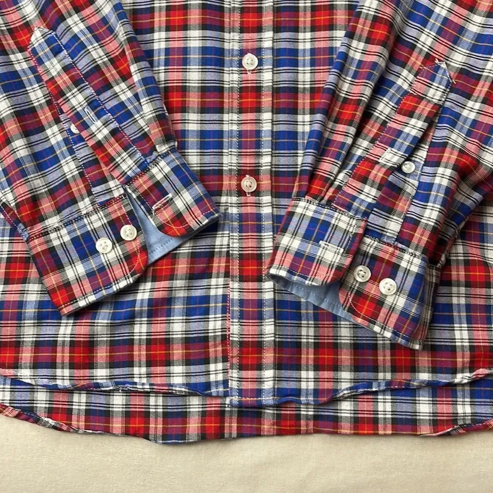 G.H. Bass Shirt Mens Large L Plaid‎ Long Sleeve Button Down Collar Shirt